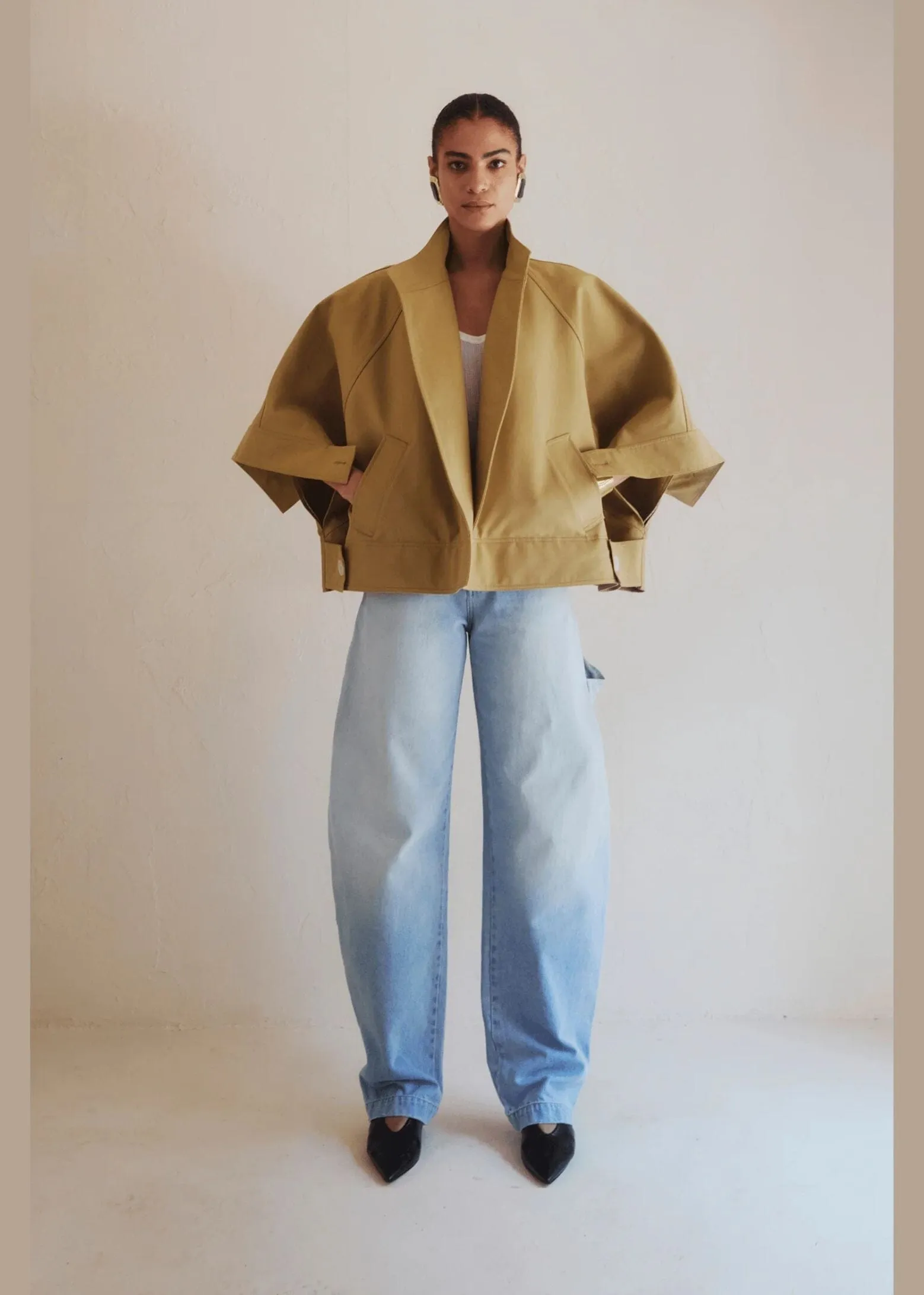 Nat Cropped Trench / Beige