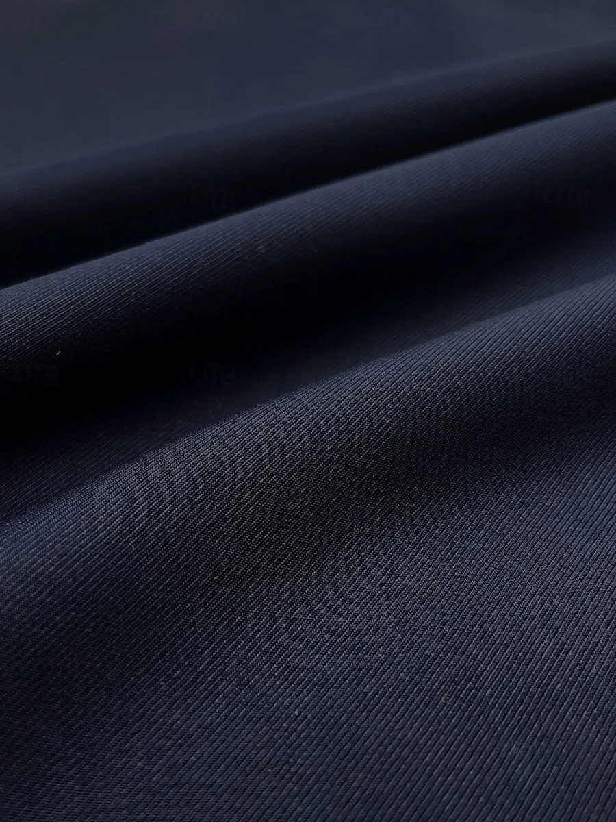Navy Blue Men's Business Standard Fit Single Breasted Two-buttons 3 Pieces Wedding Party Suits