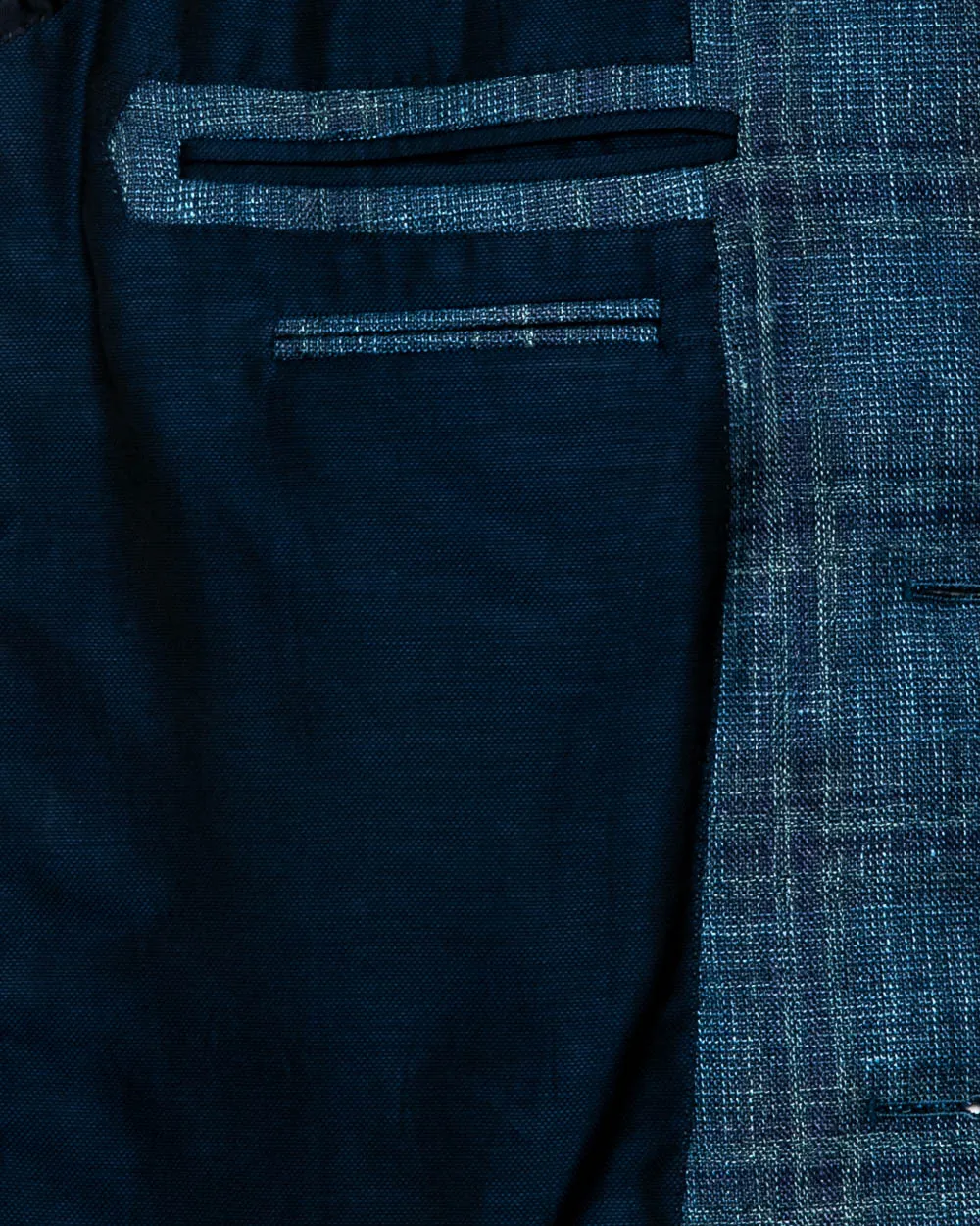 Navy Blue Mix with Teal Windowpane Sportcoat