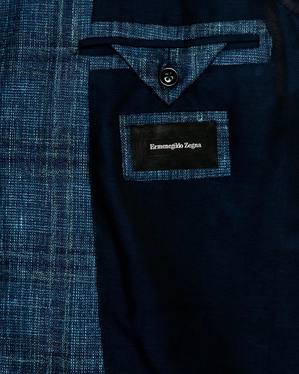 Navy Blue Mix with Teal Windowpane Sportcoat