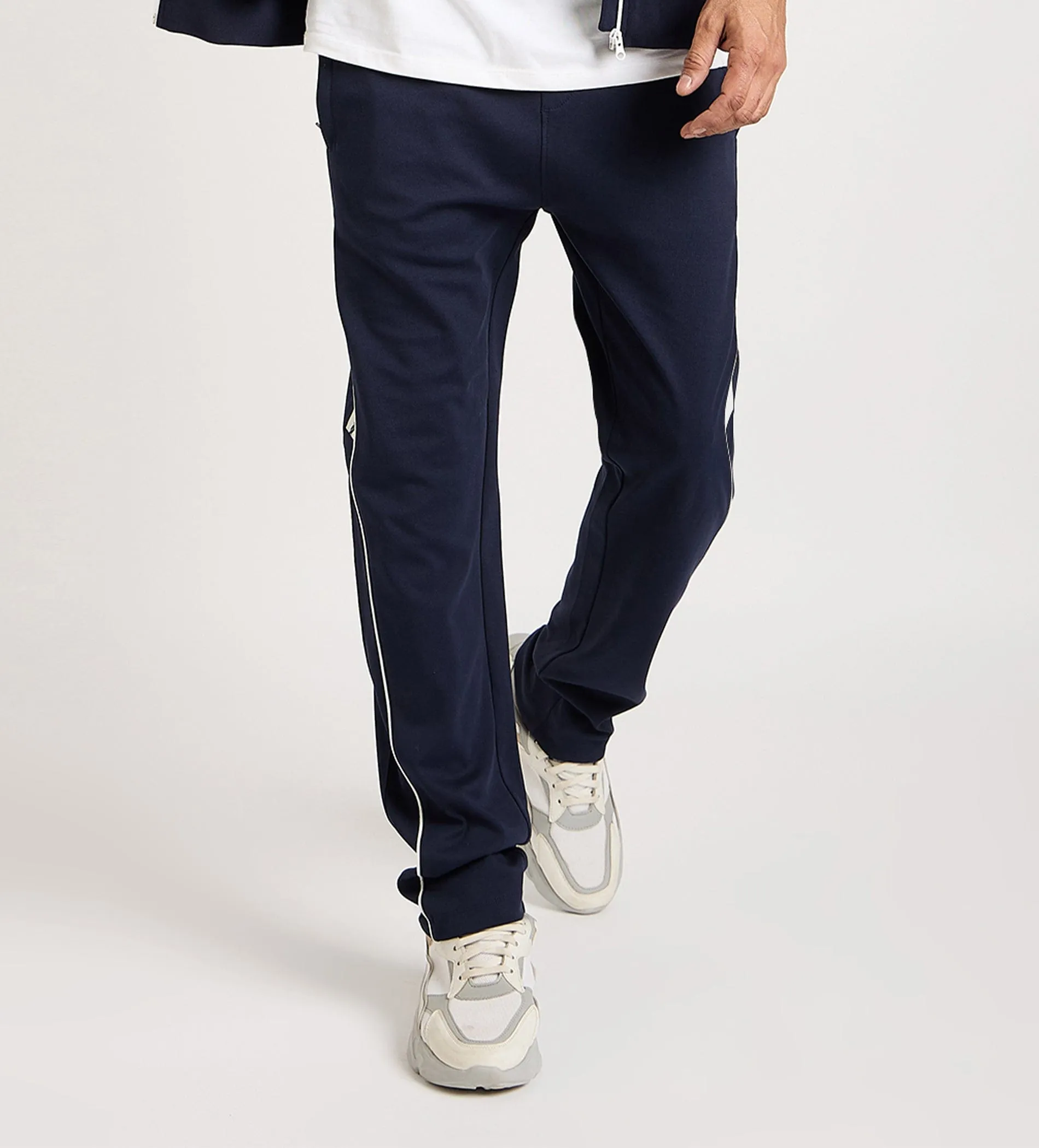 Navy Blue Nautical Anchor Trackpant For Men