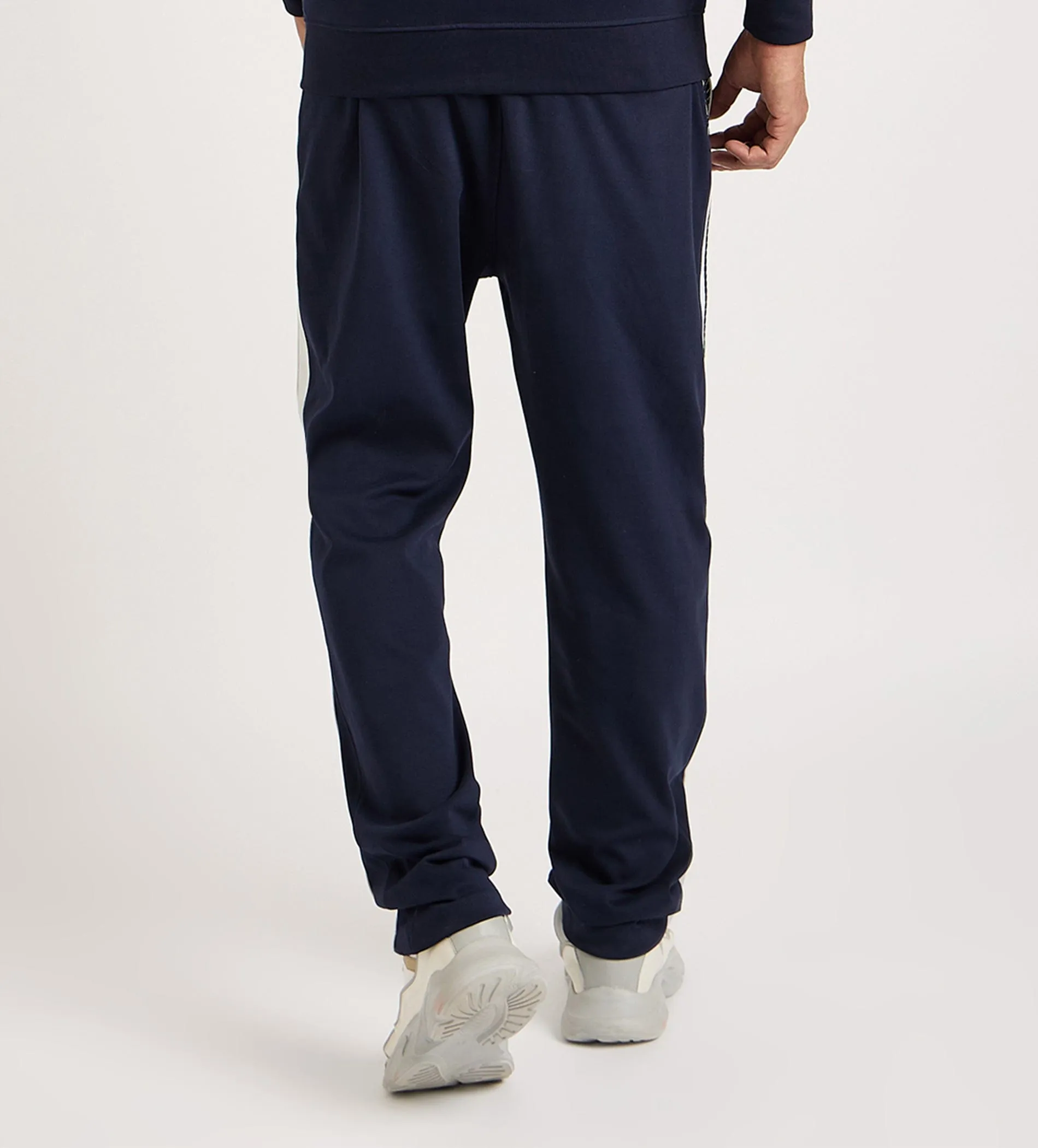 Navy Blue Nautical Anchor Trackpant For Men