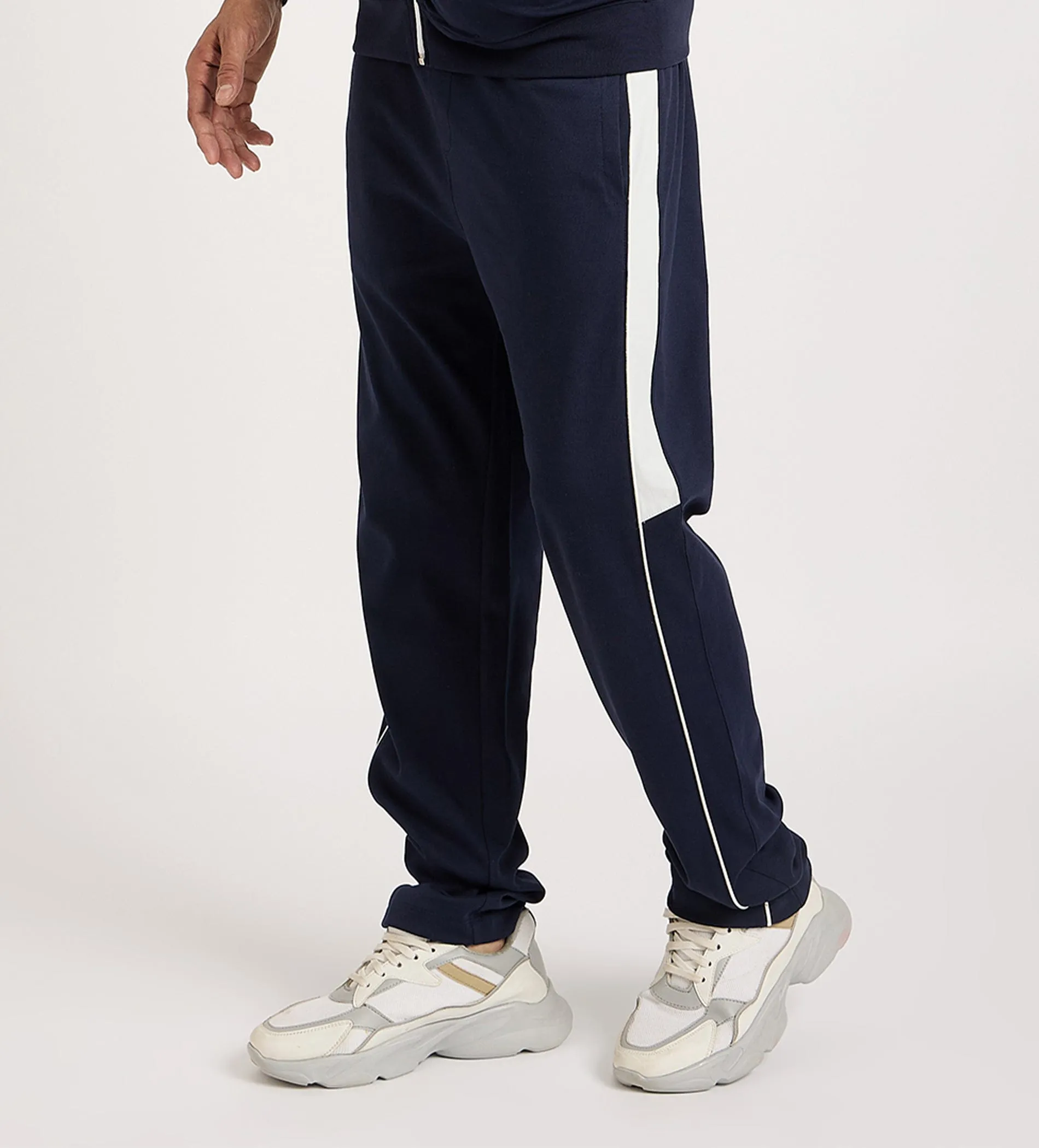 Navy Blue Nautical Anchor Trackpant For Men