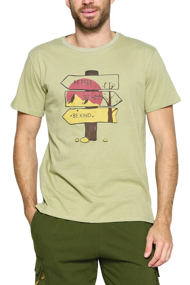 NAVY Men's T Shirt Be Free Be Kind
