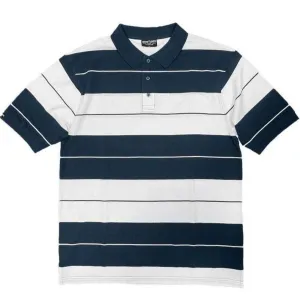 Navy/White Old School Pique Polo Shirt