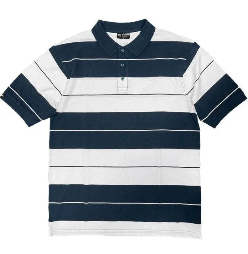 Navy/White Old School Pique Polo Shirt