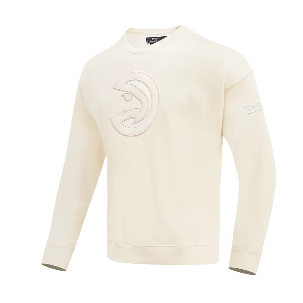 NBA ATLANTA HAWKS NEUTRAL DROP SHOULDER FLC CREWNECK (EGGSHELL)