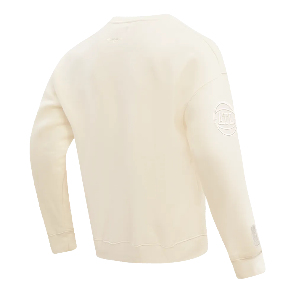 NBA ATLANTA HAWKS NEUTRAL DROP SHOULDER FLC CREWNECK (EGGSHELL)