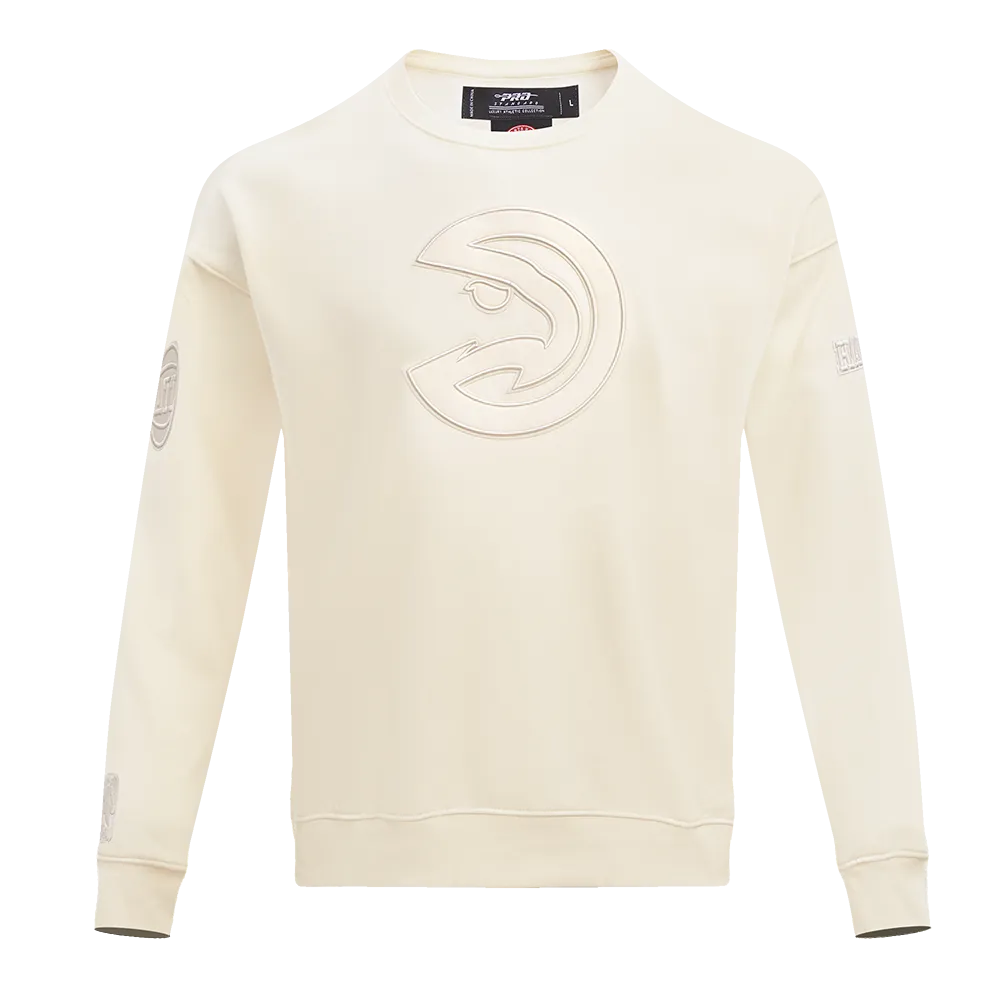 NBA ATLANTA HAWKS NEUTRAL DROP SHOULDER FLC CREWNECK (EGGSHELL)