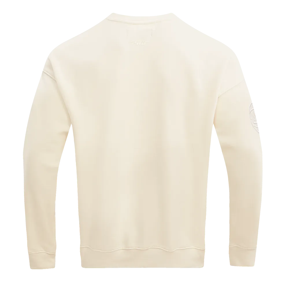 NBA ATLANTA HAWKS NEUTRAL DROP SHOULDER FLC CREWNECK (EGGSHELL)