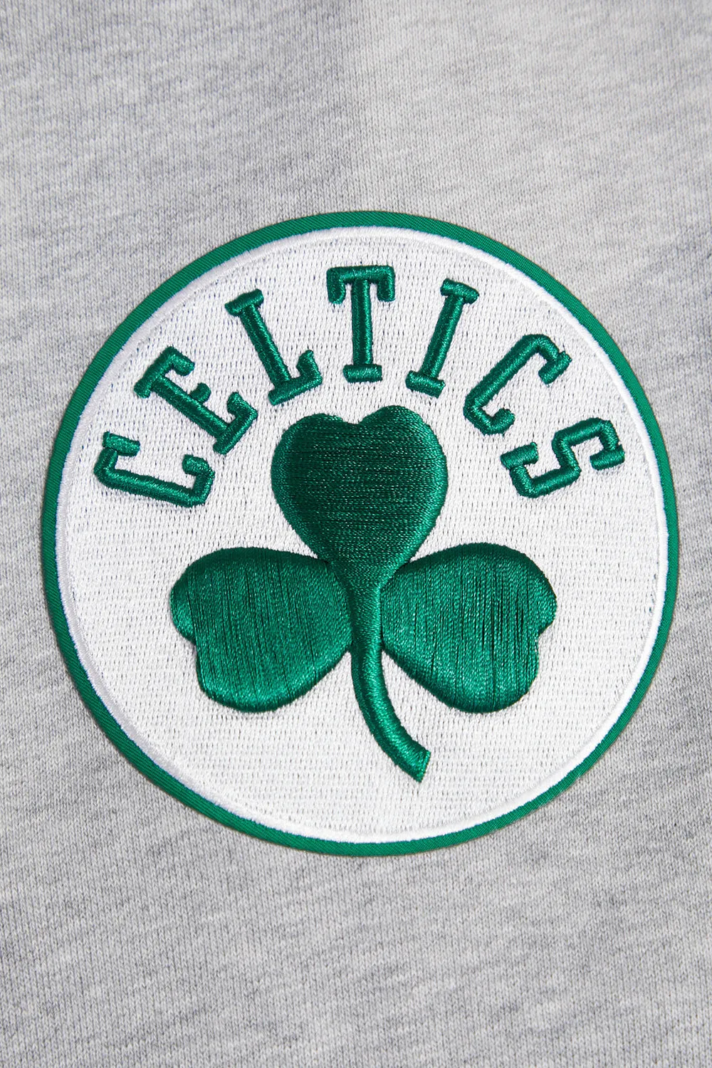 NBA BOSTON CELTICS CREST EMBLEM MEN'S RIB CREWNECK (HEATHER GREY/GREEN)