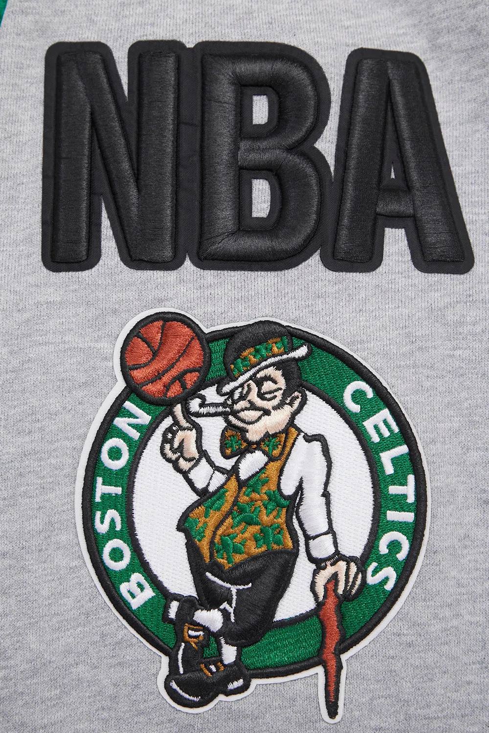 NBA BOSTON CELTICS MASHUP MEN'S RIB CREWNECK (HEATHER GREY/GREEN)