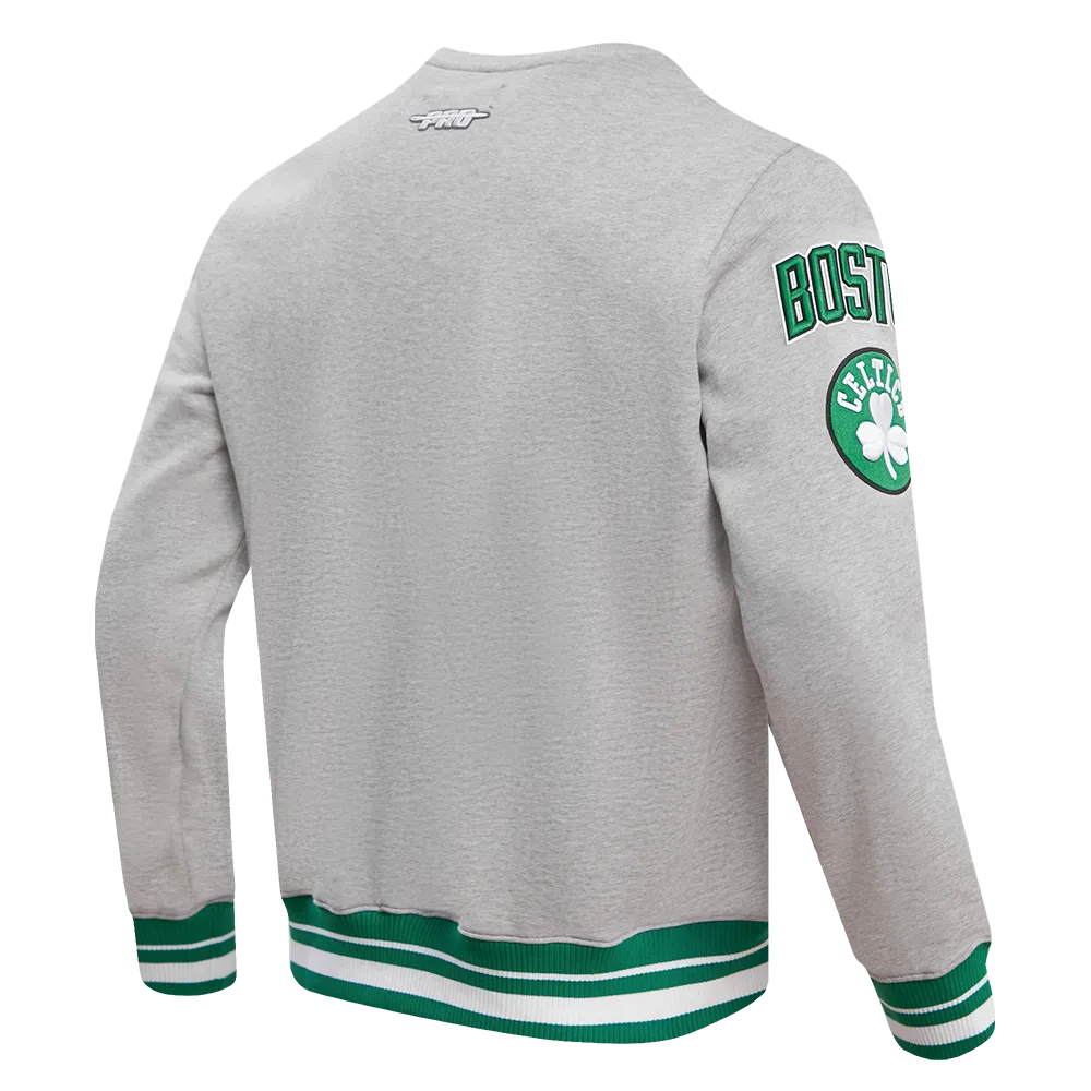 NBA BOSTON CELTICS MASHUP MEN'S RIB CREWNECK (HEATHER GREY/GREEN)