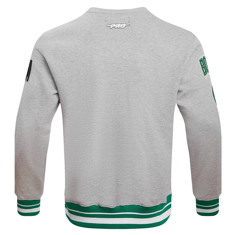 NBA BOSTON CELTICS MASHUP MEN'S RIB CREWNECK (HEATHER GREY/GREEN)