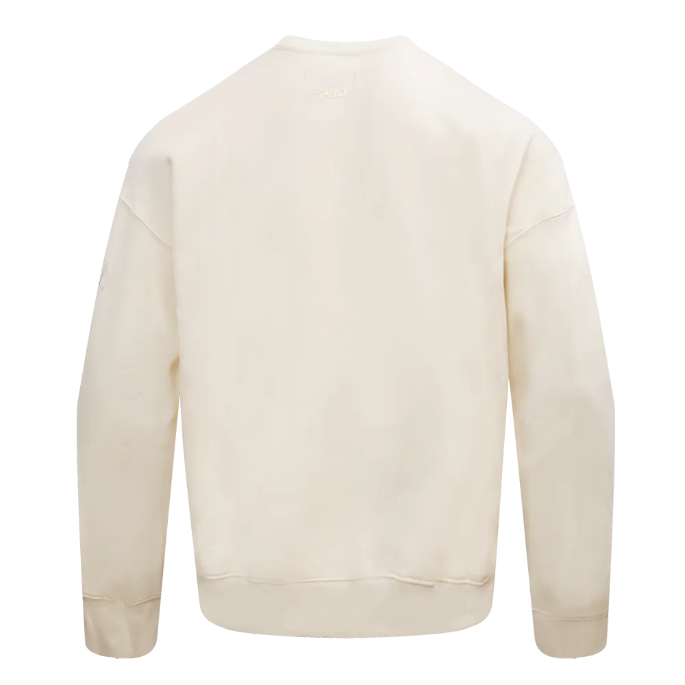 NBA BROOKLYN NETS NEUTRAL DROP SHOULDER FLC CREWNECK (EGGSHELL)