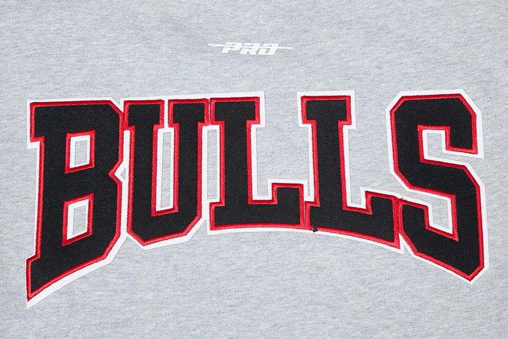 NBA CHICAGO BULLS CREST EMBLEM MEN'S RIB CREWNECK (HEATHER GRAY/BLACK)