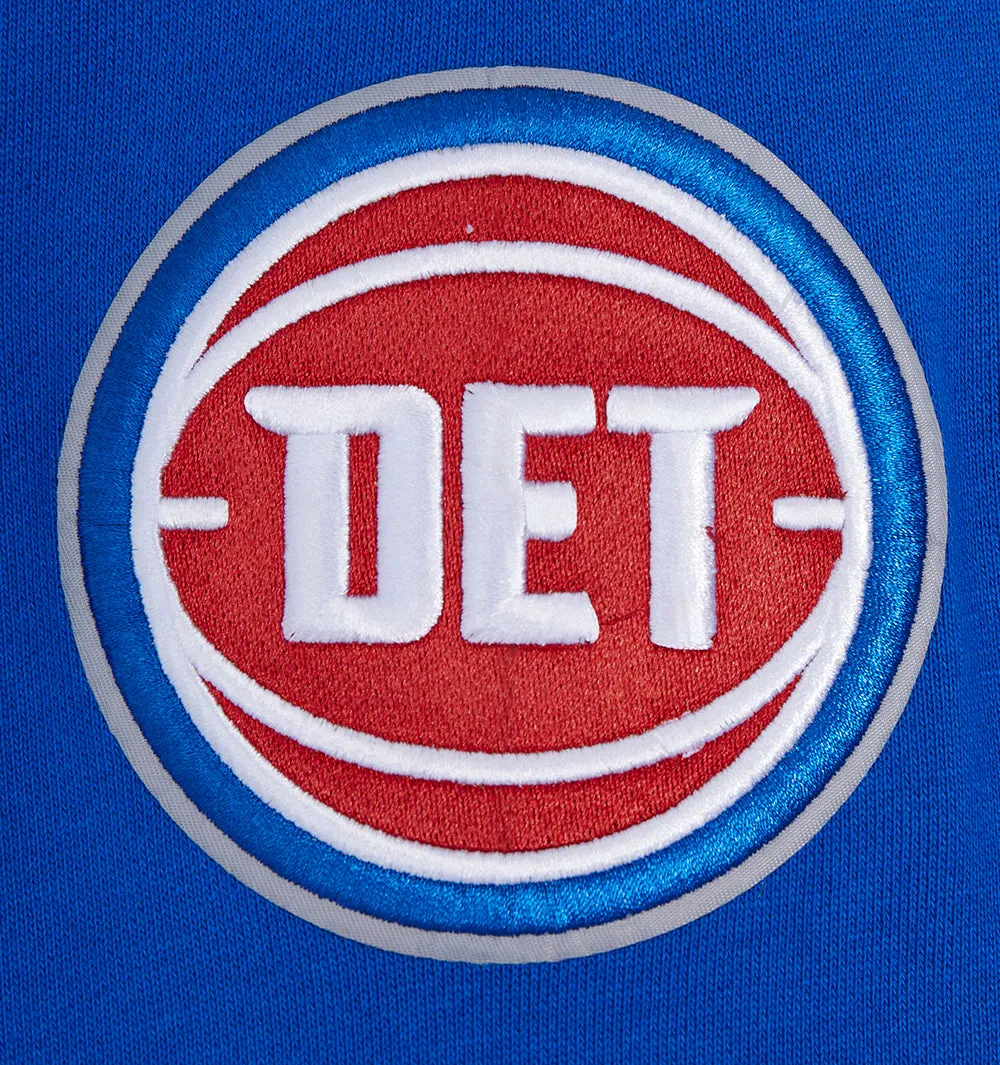 NBA DETROIT PISTONS OLD ENGLISH MEN'S CREWNECK (ROYAL BLUE)