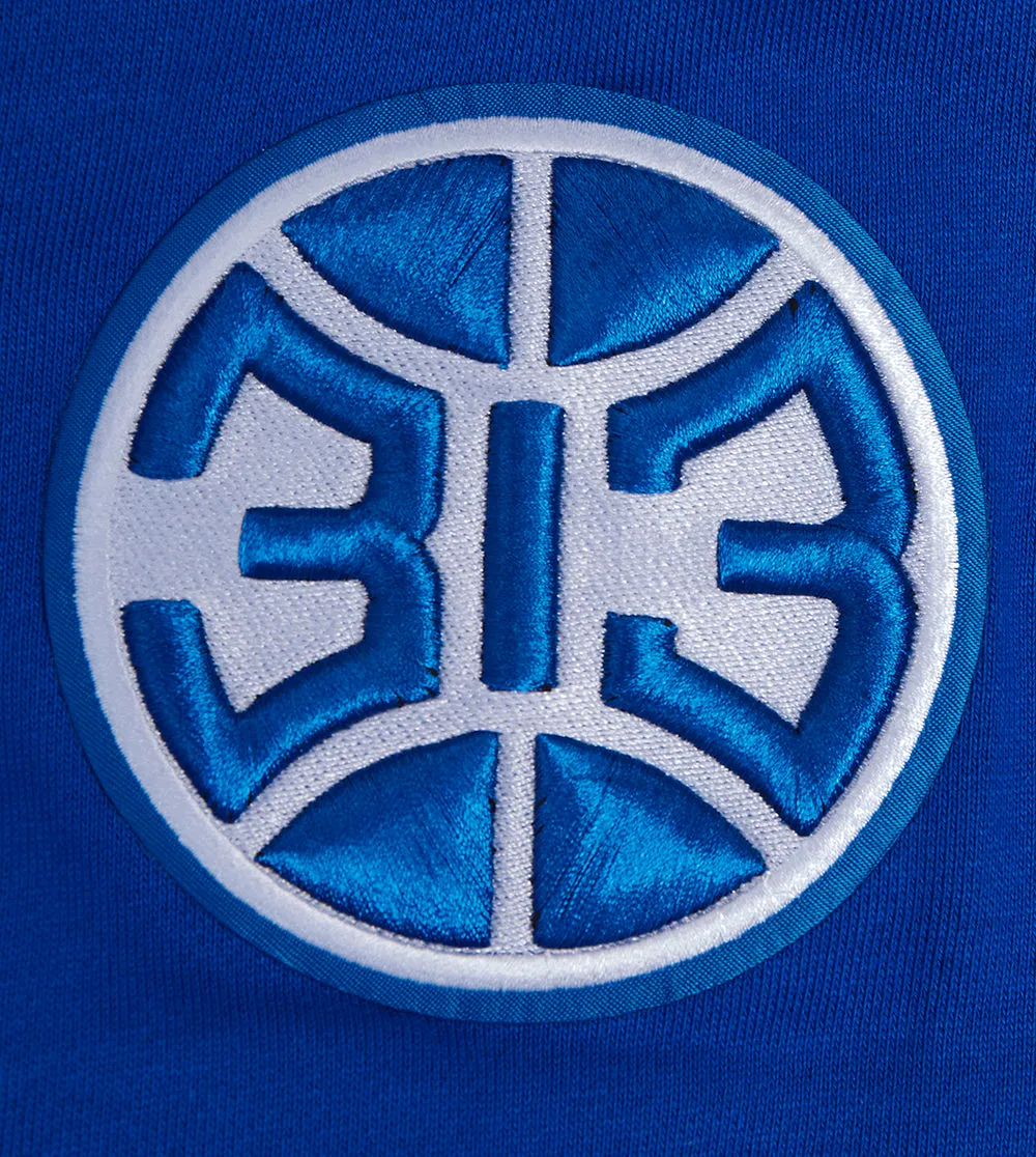 NBA DETROIT PISTONS OLD ENGLISH MEN'S CREWNECK (ROYAL BLUE)