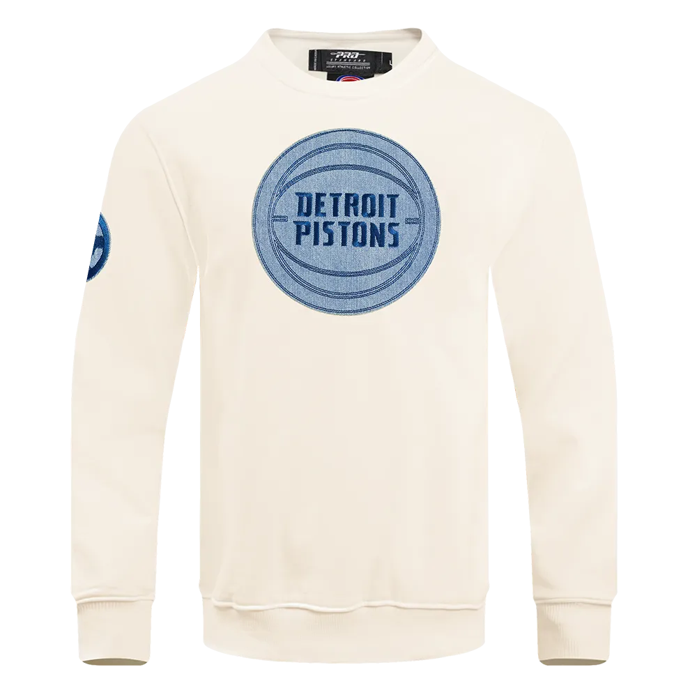 NBA DETROIT PISTONS VARSITY BLUES MEN'S FLC CREWNECK (LINEN)