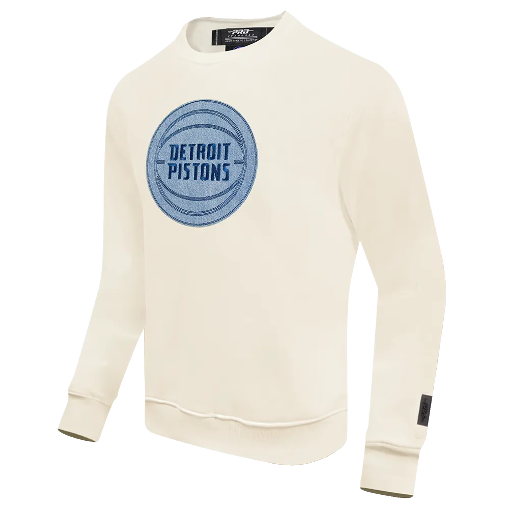 NBA DETROIT PISTONS VARSITY BLUES MEN'S FLC CREWNECK (LINEN)