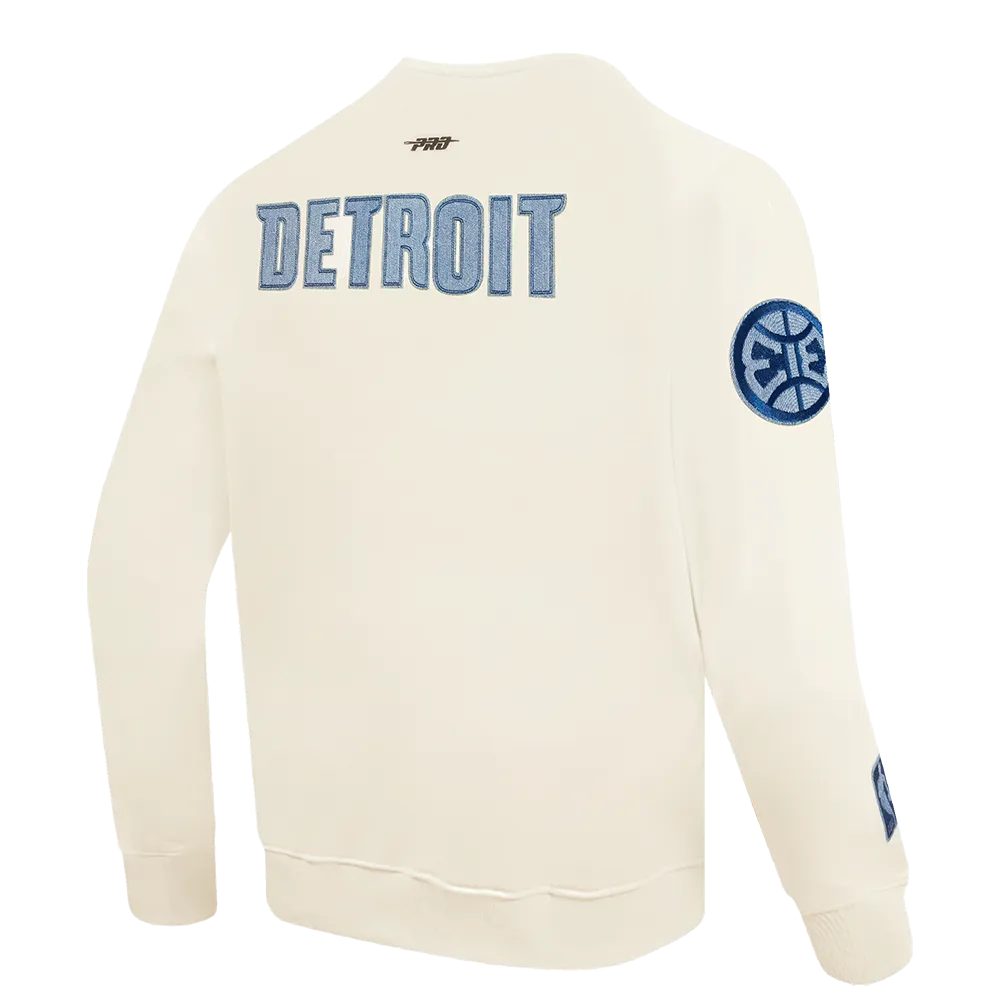 NBA DETROIT PISTONS VARSITY BLUES MEN'S FLC CREWNECK (LINEN)