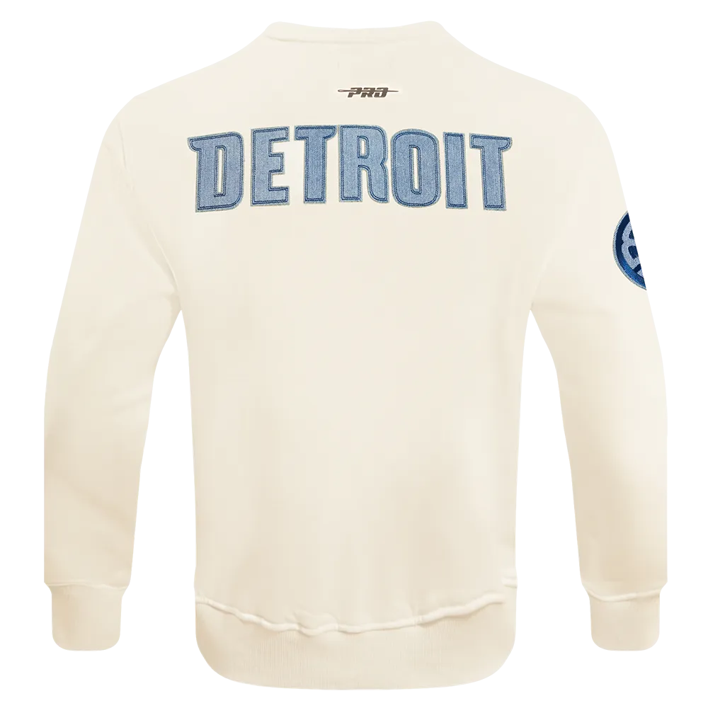 NBA DETROIT PISTONS VARSITY BLUES MEN'S FLC CREWNECK (LINEN)