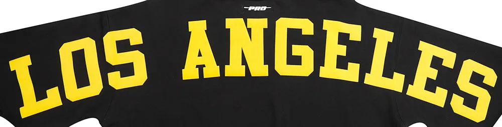 NBA LOS ANGELES LAKERS WINGSPAN MEN'S DROP SHOULDER FLC CREWNECK (BLACK)