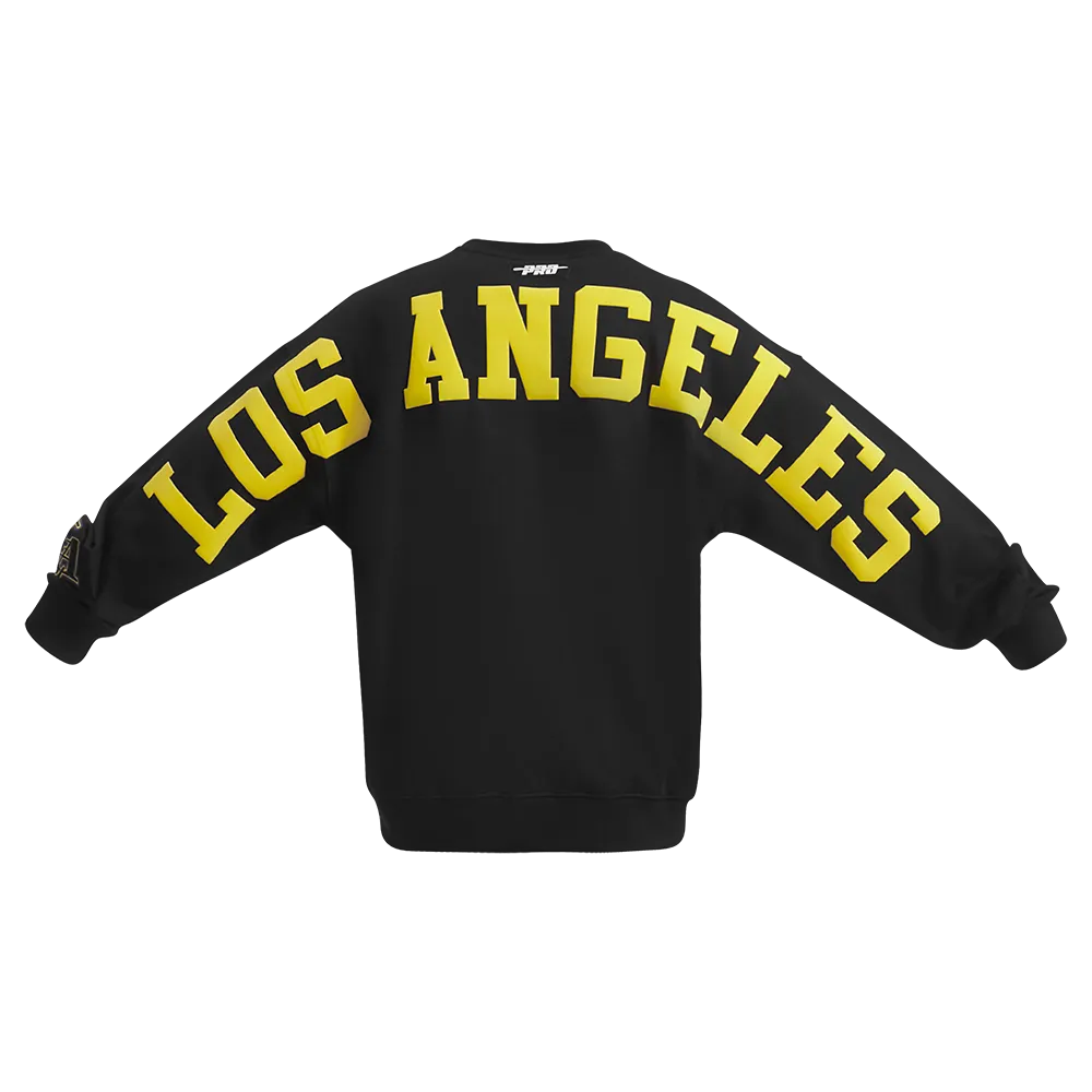 NBA LOS ANGELES LAKERS WINGSPAN MEN'S DROP SHOULDER FLC CREWNECK (BLACK)