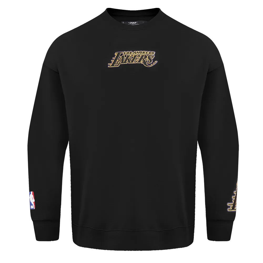 NBA LOS ANGELES LAKERS WINGSPAN MEN'S DROP SHOULDER FLC CREWNECK (BLACK)