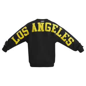 NBA LOS ANGELES LAKERS WINGSPAN MEN'S DROP SHOULDER FLC CREWNECK (BLACK)