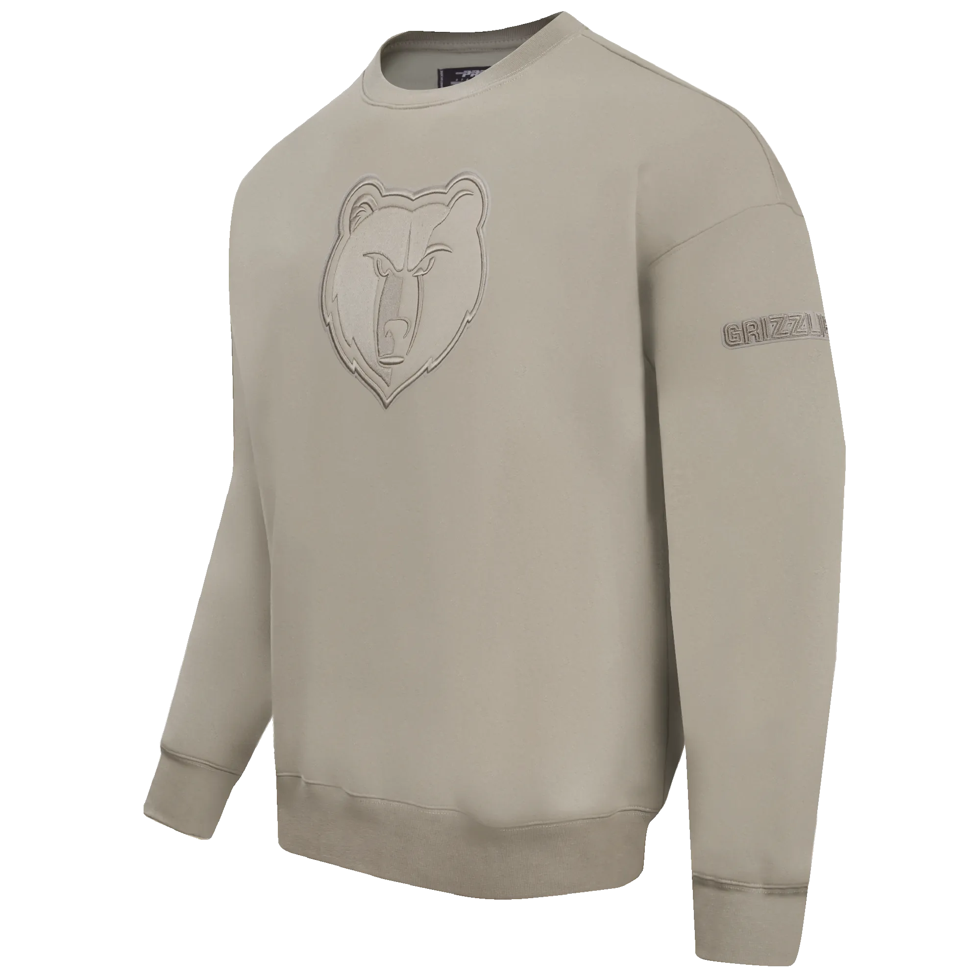 NBA MEMPHIS GRIZZLIES NEUTRAL DROP SHOULDER FLC CREWNECK (TAUPE)