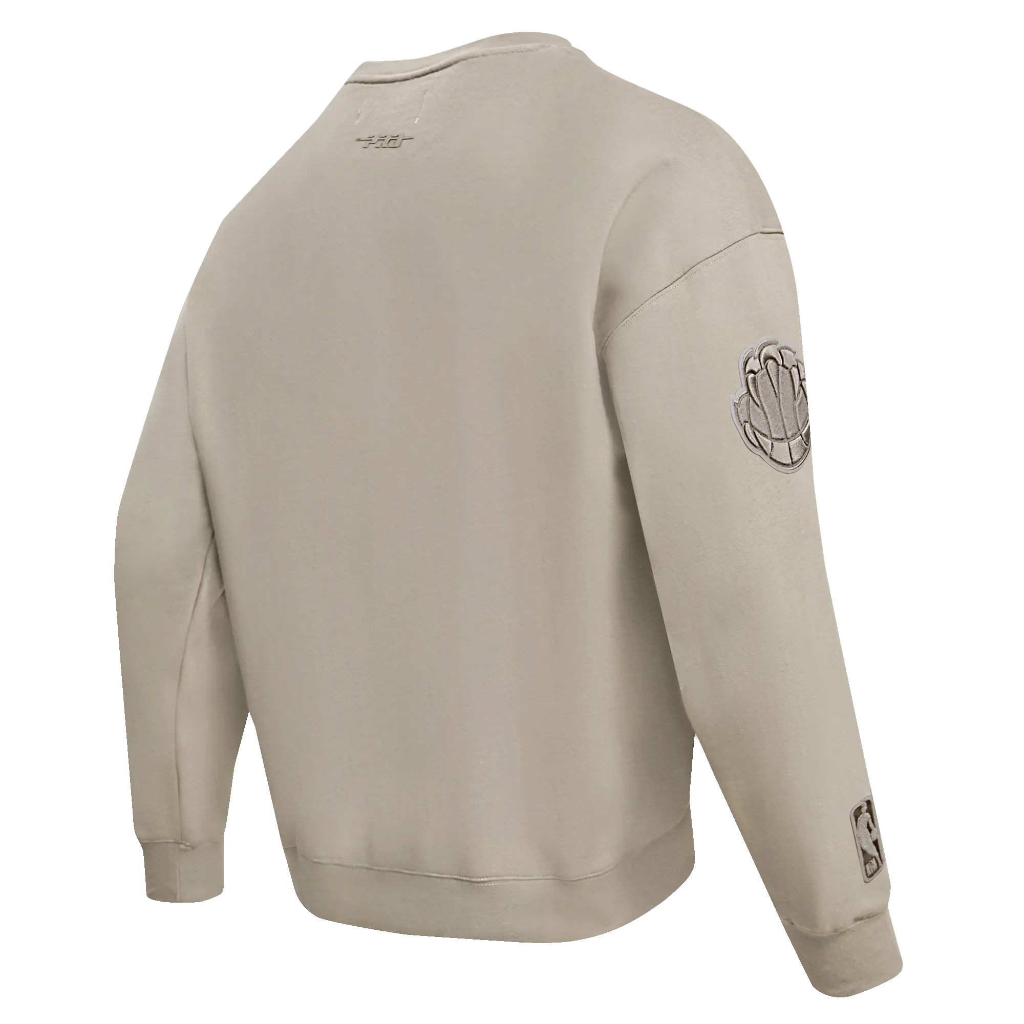 NBA MEMPHIS GRIZZLIES NEUTRAL DROP SHOULDER FLC CREWNECK (TAUPE)