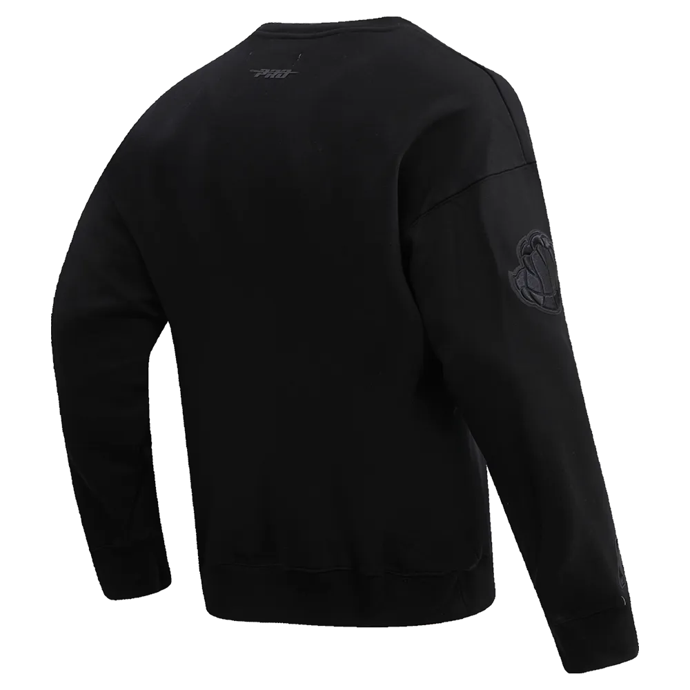 NBA MEMPHIS GRIZZLIES NEUTRAL DROP SHOULDER MEN'S CREWNECK (BLACK)
