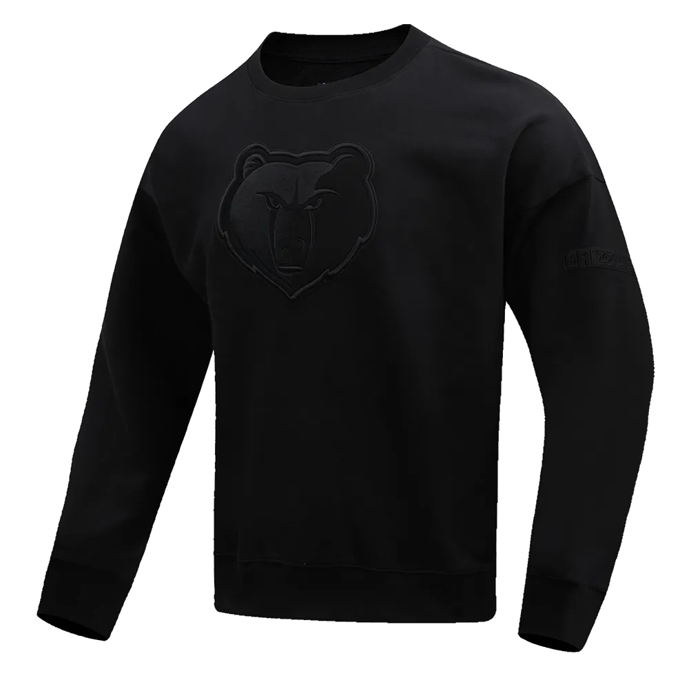 NBA MEMPHIS GRIZZLIES NEUTRAL DROP SHOULDER MEN'S CREWNECK (BLACK)