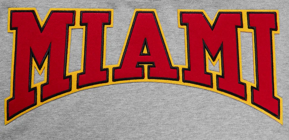 NBA MIAMI HEAT CREST EMBLEM MEN'S RIB CREWNECK (HEATHER GRAY/BLACK)