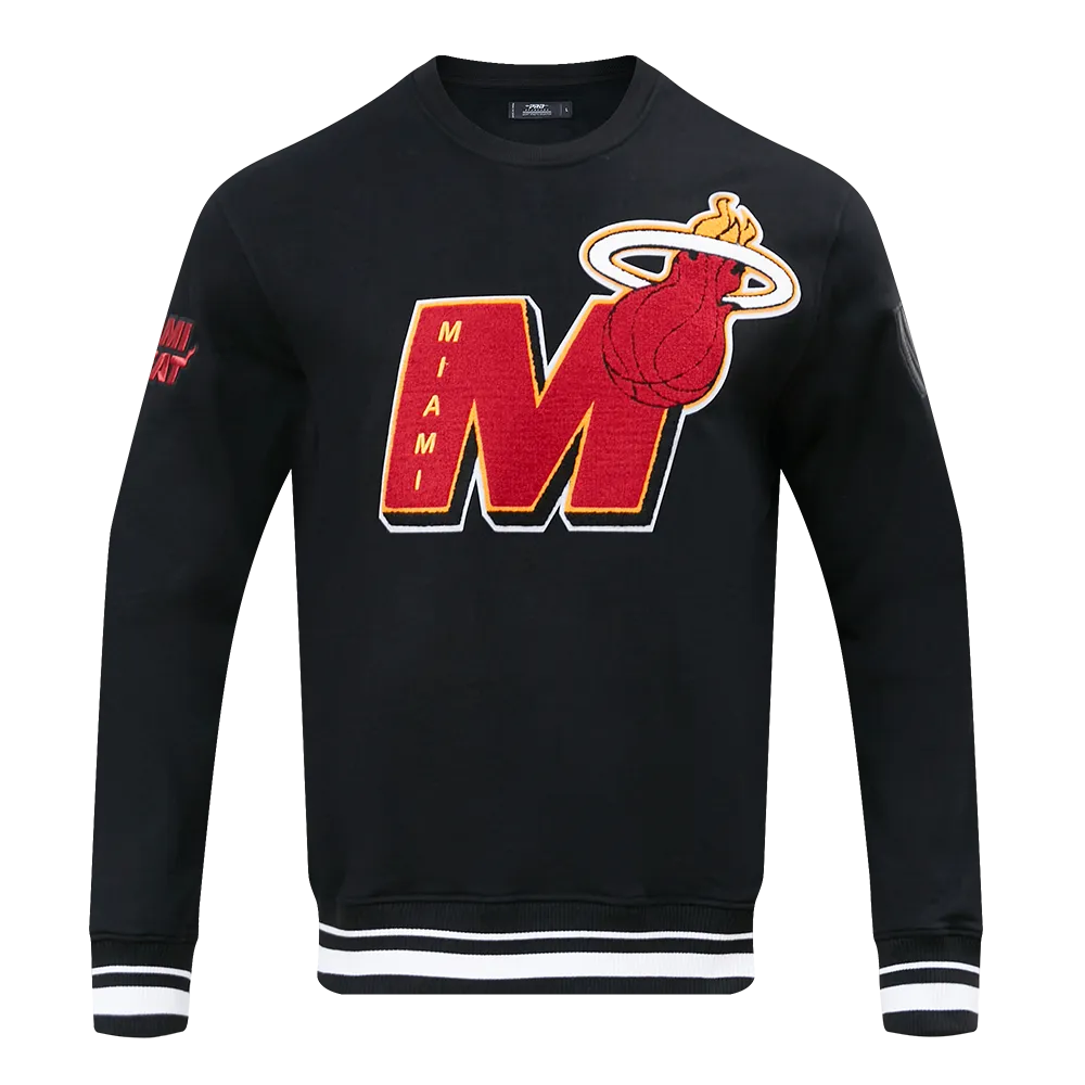 NBA MIAMI HEAT MASHUP MEN'S RIB CREWNECK (BLACK)
