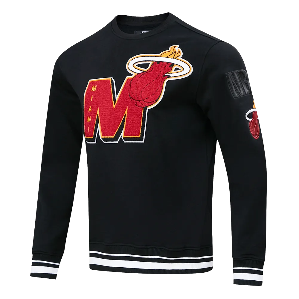 NBA MIAMI HEAT MASHUP MEN'S RIB CREWNECK (BLACK)