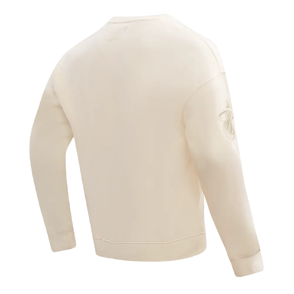NBA MIAMI HEAT NEUTRAL DROP SHOULDER FLC CREWNECK (EGGSHELL)