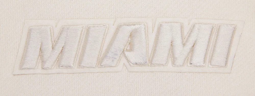 NBA MIAMI HEAT NEUTRAL DROP SHOULDER FLC CREWNECK (EGGSHELL)