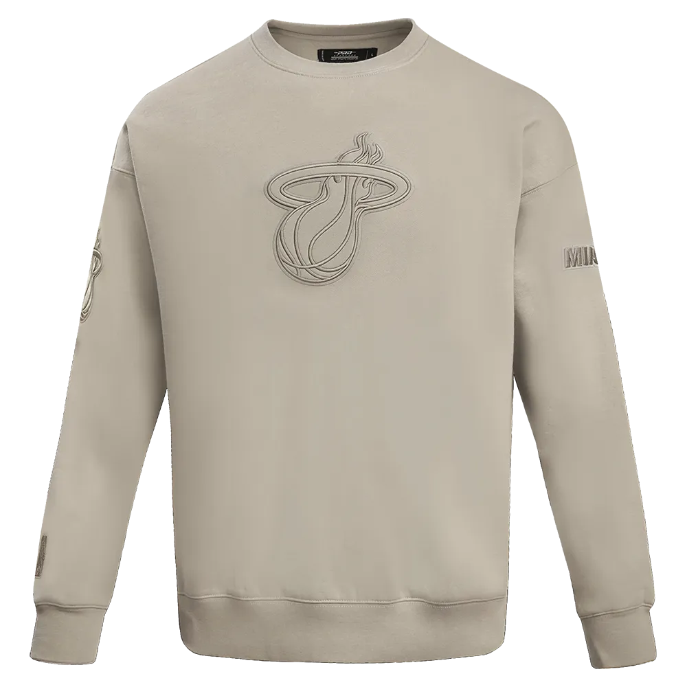 NBA MIAMI HEAT NEUTRAL DROP SHOULDER FLC CREWNECK (TAUPE)