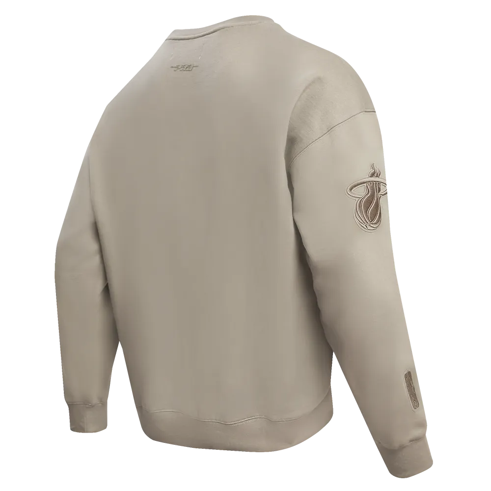 NBA MIAMI HEAT NEUTRAL DROP SHOULDER FLC CREWNECK (TAUPE)