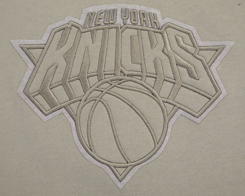 NBA NEW YORK KNICKS NEUTRAL DROP SHOULDER FLC CREWNECK (TAUPE)