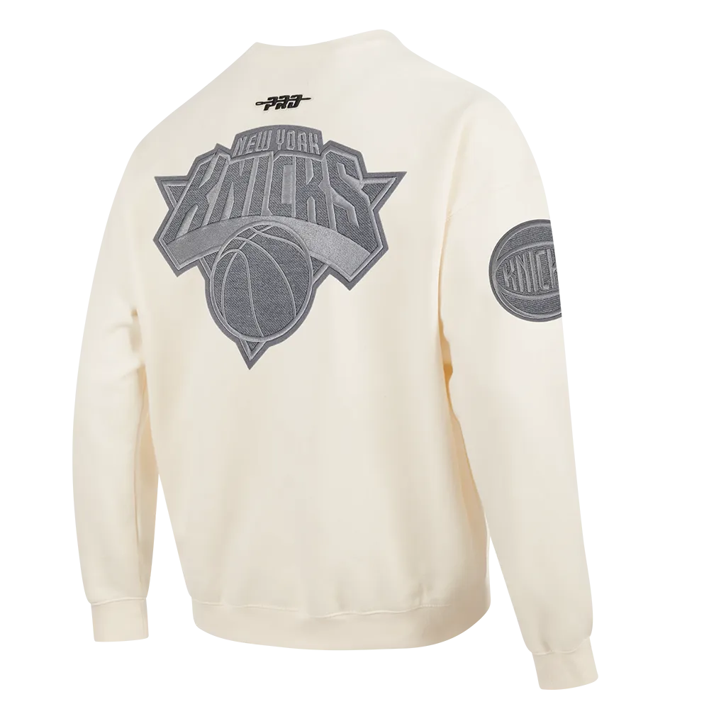 NBA NEW YORK KNICKS REVERSE FRENCH TERRY MEN'S DROP SHOULDER FLC CRE (EGGSHELL)