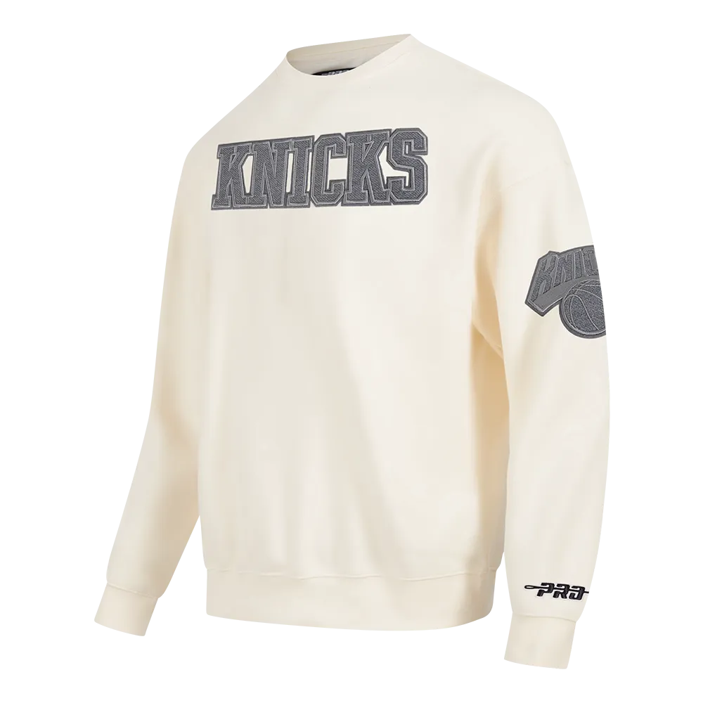 NBA NEW YORK KNICKS REVERSE FRENCH TERRY MEN'S DROP SHOULDER FLC CRE (EGGSHELL)
