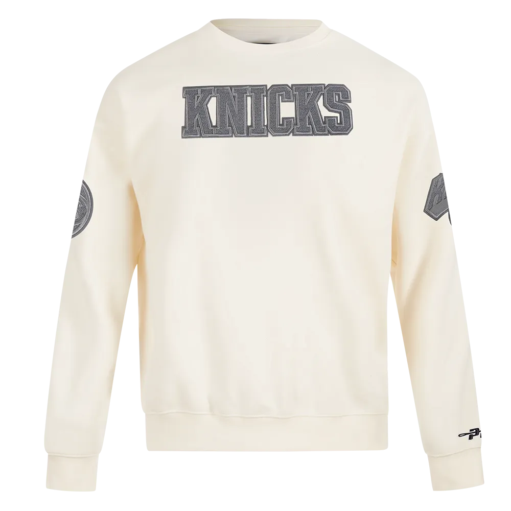 NBA NEW YORK KNICKS REVERSE FRENCH TERRY MEN'S DROP SHOULDER FLC CRE (EGGSHELL)