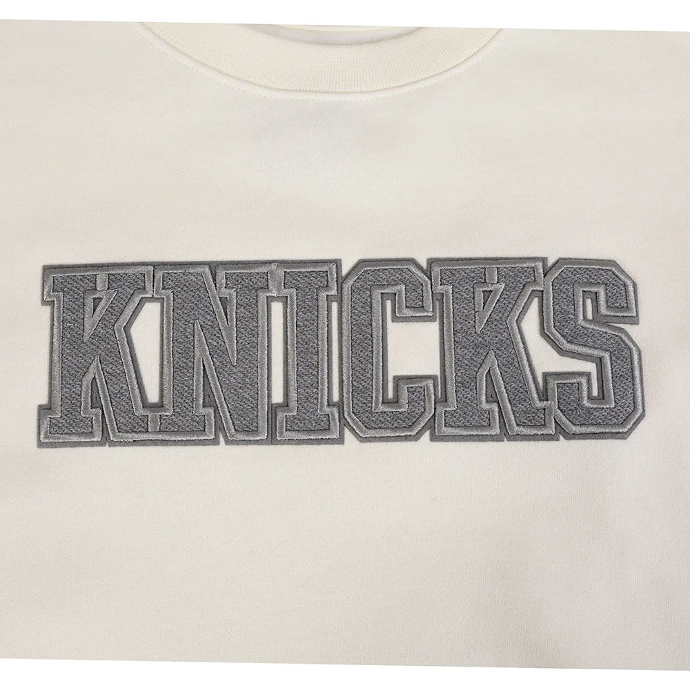 NBA NEW YORK KNICKS REVERSE FRENCH TERRY MEN'S DROP SHOULDER FLC CRE (EGGSHELL)