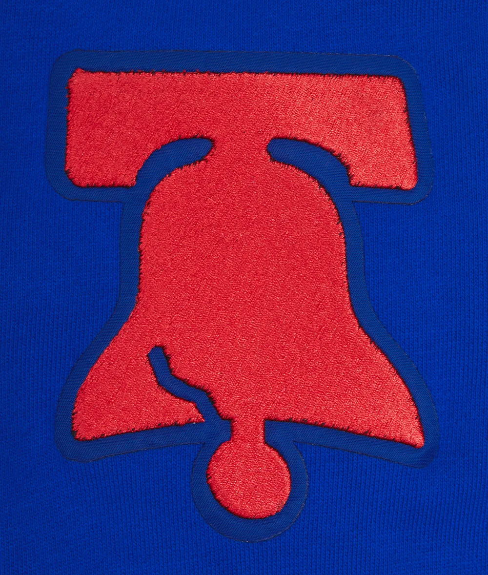 NBA PHILADELPHIA 76ERS OLD ENGLISH MEN'S CREWNECK (ROYAL BLUE)