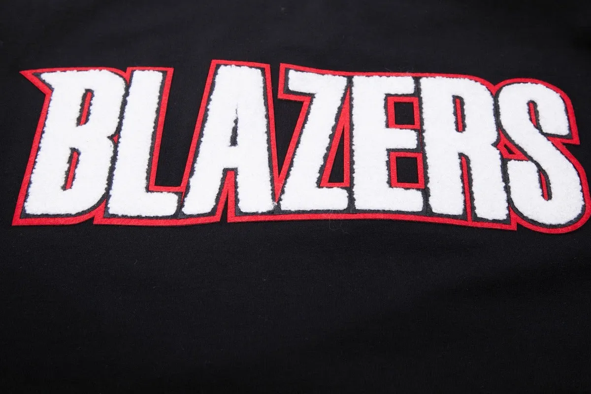 NBA PORTLAND TRAIL BLAZERS CLASSIC CHENILLE MEN'S TEE (BLACK)