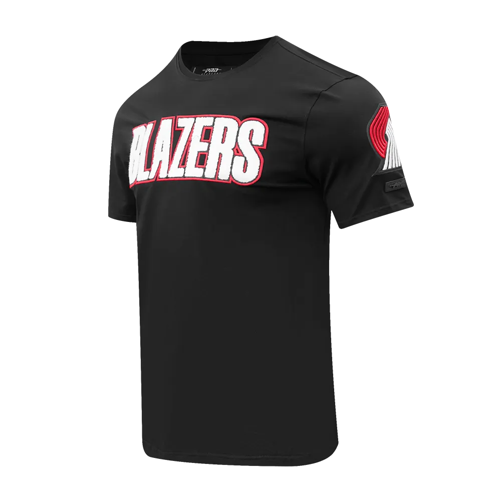 NBA PORTLAND TRAIL BLAZERS CLASSIC CHENILLE MEN'S TEE (BLACK)