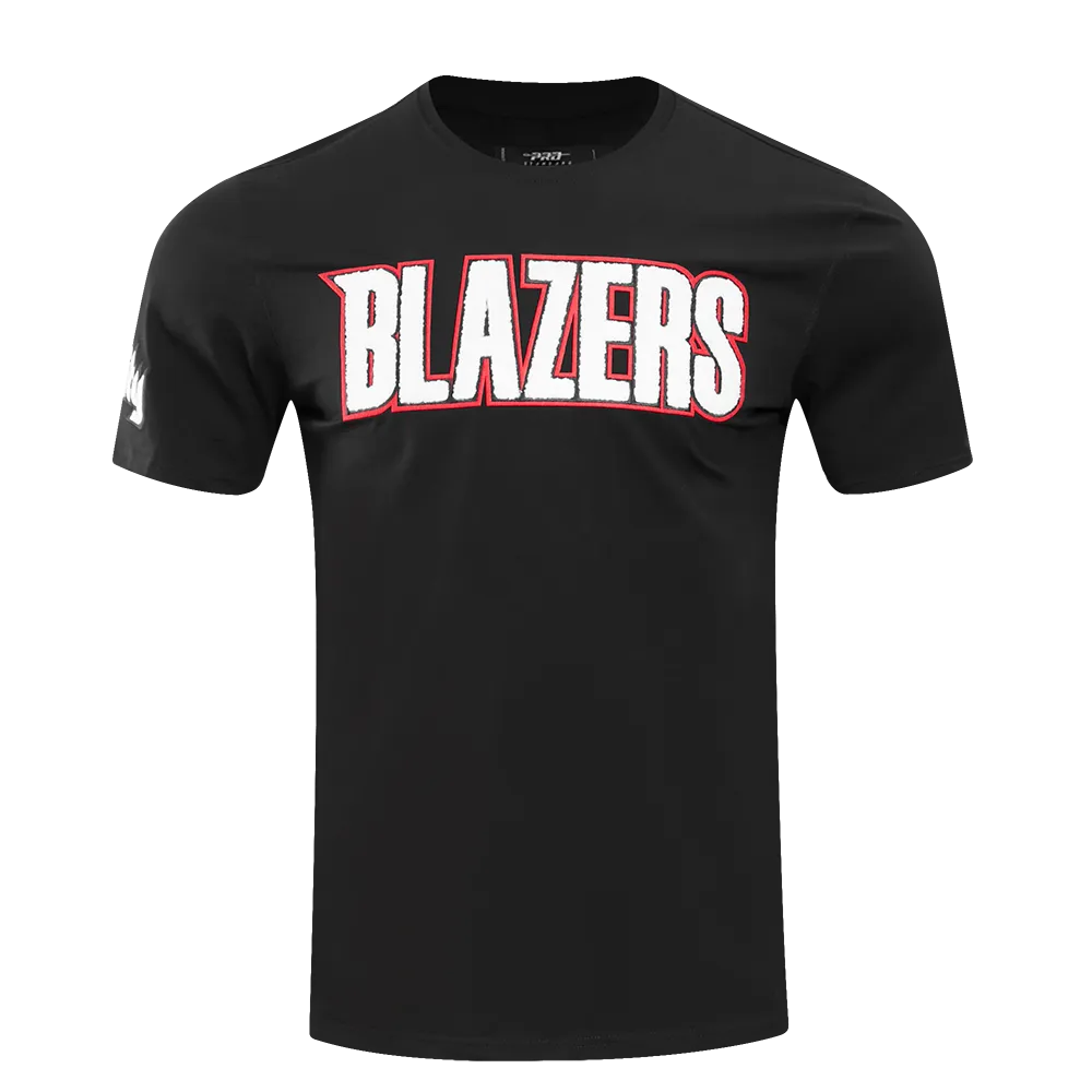 NBA PORTLAND TRAIL BLAZERS CLASSIC CHENILLE MEN'S TEE (BLACK)